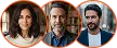 Avatars van tevreden Elite AI Trading gebruikers